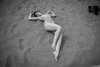 Nudist Woman on the Sand Monochrome Artistic Nude